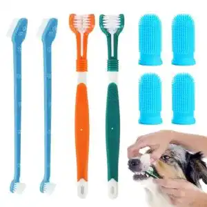 Hundezahnbürsten-Set Vinuwu für Hunde und Katzen, 2 Stück