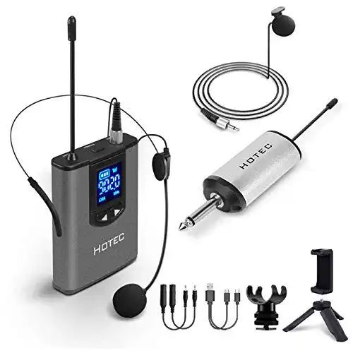 Ansteckmikrofon Hotec UHF Kabelloses Headset für Live-Auftritte