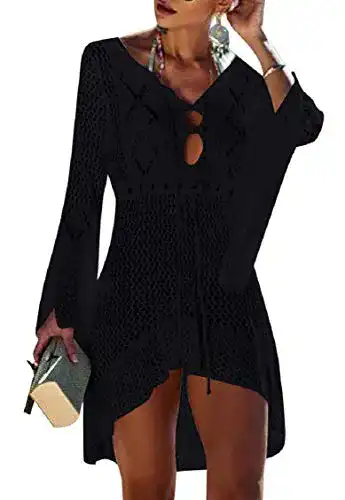 Strandkleid Tuopuda Damen Gestricktes Crochet Bikini Cover-Up für den Sommer