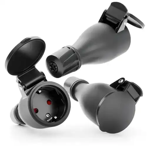 Schuko-Stecker Greate 3x Schuko Kupplung 230V für Außenbereich