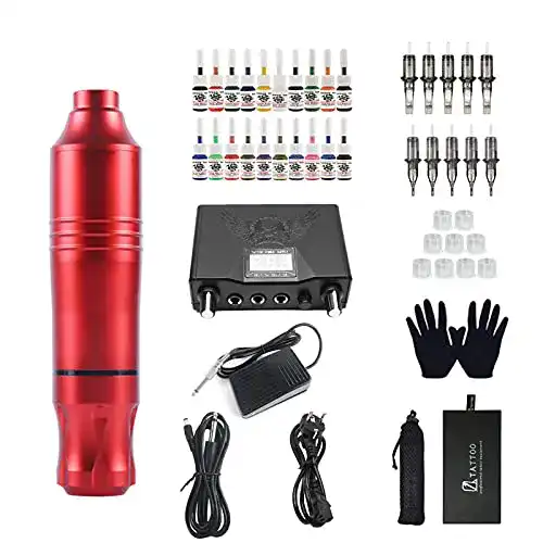 Anself Tattoo Pen Set mit Rotary Nadeln für Einsteiger