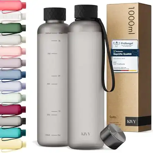 Trinkflasche Kivy 1l BPA-frei, kohlensäuregeeignet und auslaufsicher