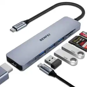 Benfei USB-C Hub 7in1 Multiport Adapter mit HDMI und Power Delivery
