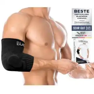 Ellenbogenbandage Lumiorox von Blackrox für Tennisarm bei Damen und Herren