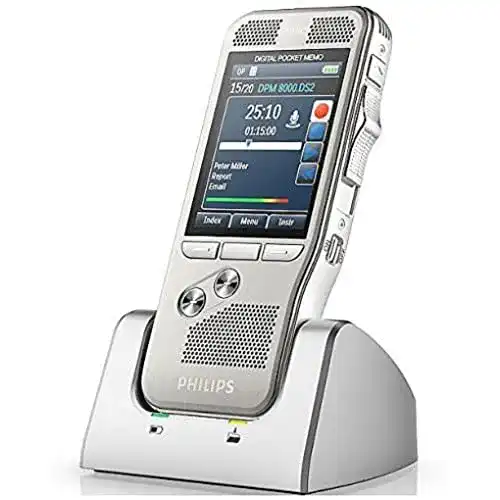Philips DPM 8100 Pocket Memo digitales Diktiergerät mit Schiebeschalter