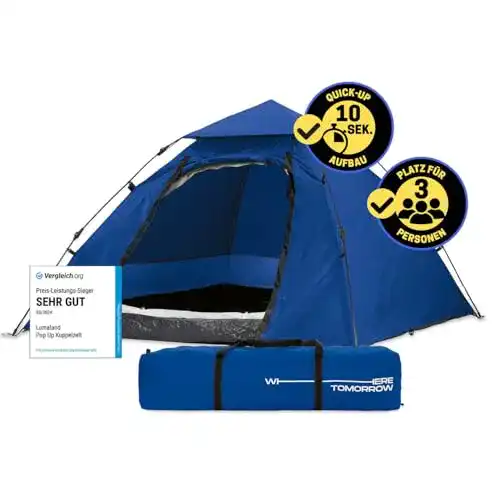 Lumaland 3-Personen Pop Up Camping Zelt für 2-3 Personen