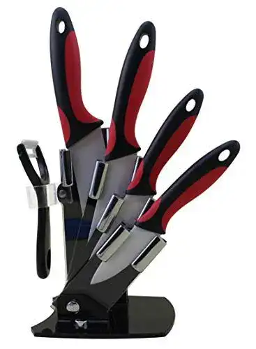 Keramikmesser-Set EwigYou 6-teilig mit 4 Keramikmessern und Sparschäler
