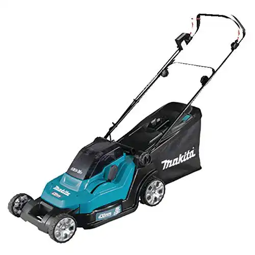 Makita Akku-Rasenmäher 43 cm mit 2x18V Li-Ion Akkus