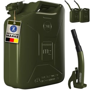 Benzinkanister 20 l aus Metall im 3er-Set mit Ausgießer