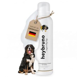 Trockenshampoo für Hunde von Heybruno Geruchsentfernung für alle Fellarten