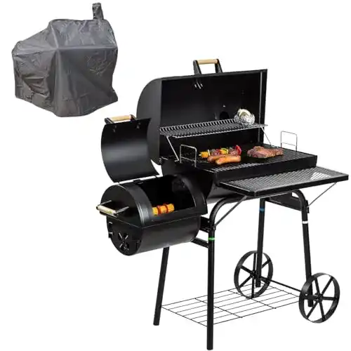 Smoker Druline Grill mit Abdeckhaube – Holzkohlegrill für BBQ