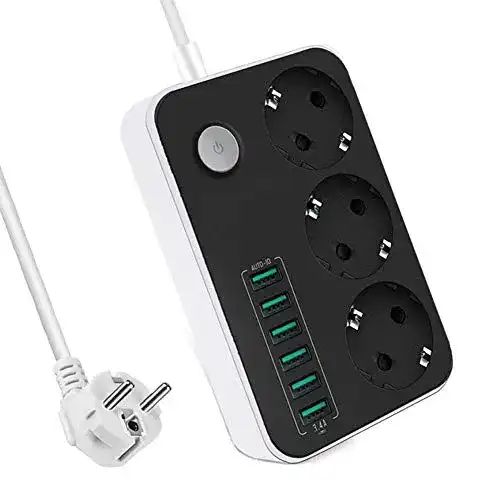 Steckdosenleiste mit USB und 6 Anschlüssen für effizientes Laden