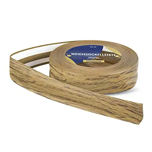 Weichsockelleiste DQ-PP 20m Eiche 32x23mm PVC selbstklebend