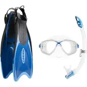 Cressi Palau Marea Bag Schnorchelset in Blau/Azurblau, Größe XXS/XS