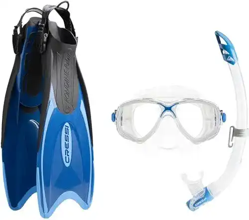 Cressi Palau Marea Bag Schnorchelset in Blau/Azurblau, Größe XXS/XS
