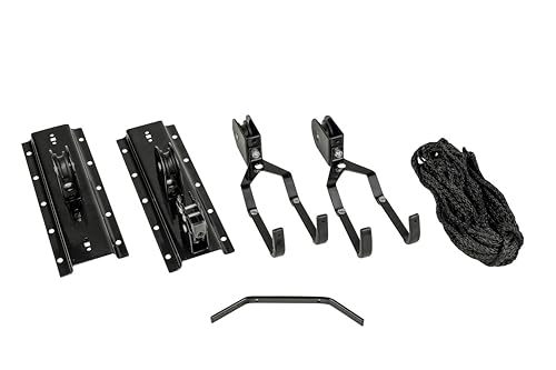 Eufab 16411 Fahrrad-Deckenlift in Schwarz für bis zu 20 kg