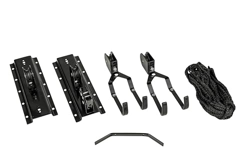 Eufab 16411 Fahrrad-Deckenlift in Schwarz für bis zu 20 kg
