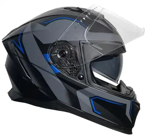 Integralhelm Rallox 510-3 in Schwarz/Blau für Motorrad und Roller