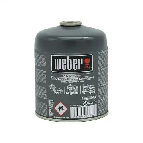 Gaskartusche für Weber Grills 445g, Modelle Q 100/1000-Serie, Performer Deluxe