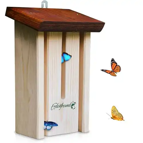 Schmetterlingshaus Erdenfreund aus massivem Holz, splitterfrei und langlebig