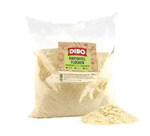 Kartoffelflocken Dibo, 1 kg Beutel, natürliche Nahrungsergänzung für Hunde