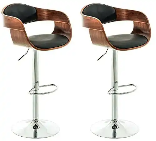 Barhocker mit Armlehne im 2er Set Kingston – Höhenverstellbar und Drehbar