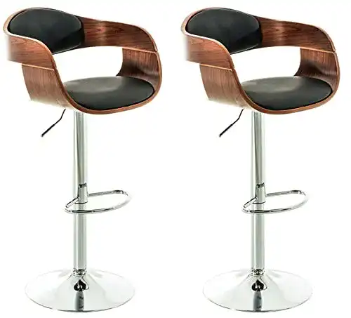 Barhocker mit Armlehne im 2er Set Kingston – Höhenverstellbar und Drehbar