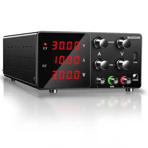 Labornetzgerät Ruzizao Regelbar 30V 10A mit USB-Anschluss