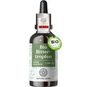 Bio Bittertropfen ohne Alkohol von Nature Love für Abnehmprozesse