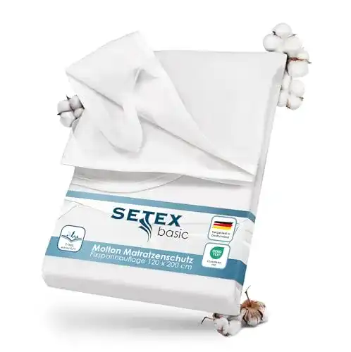 SETEX Moltonauflage wasserdichter Matratzenschutz für 120 x 200 cm