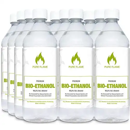 Bioethanol Pure Flame Premium 96,6% 12 x 1L Flaschen
