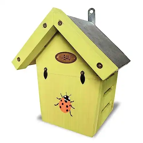 Insektenhotel für Marienkäfer aus lasiertem Massivholz