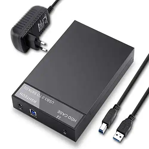 Festplattengehäuse 3,5 Zoll RSHTECH USB 3.0 SATA für externe Datenspeicherung
