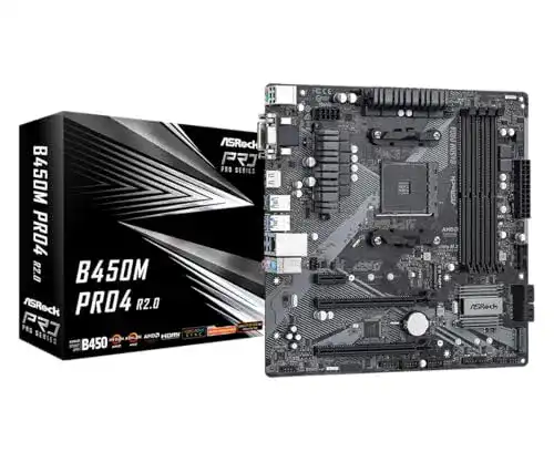 ASRock B450M Pro4 R2.0 Mainboard für AMD B450 Sockel AM4
