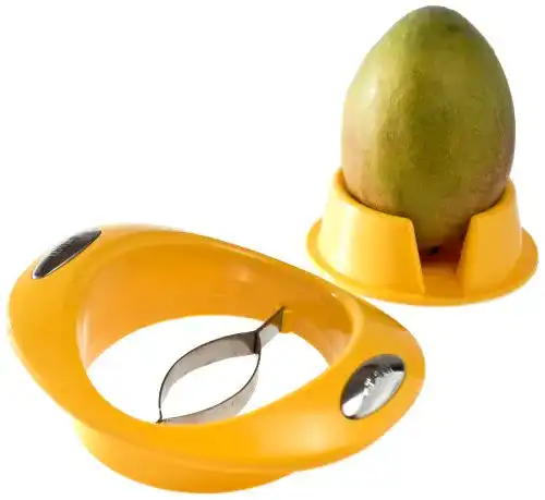 Mangoschneider mit Edelstahlklinge und Fruchthalter für die Küche