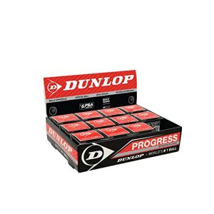 Dunlop Progress Squashbälle rot, 12 Stück für Einsteiger