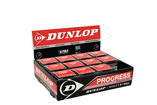 Dunlop Progress Squashbälle rot, 12 Stück für Einsteiger
