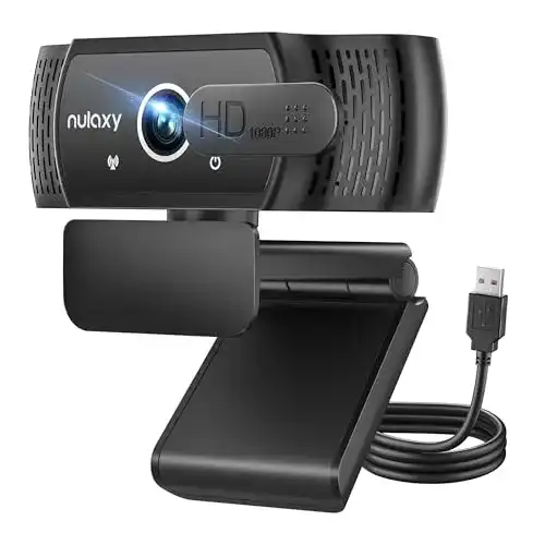 Nulaxy C900 Webcam mit Mikrofon, FHD 1080P und Datenschutzverschluss