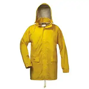 Regenjacke Unisex Norway PU mit Kapuze in Gelb, Größe L