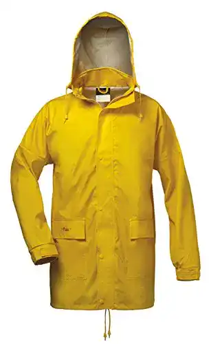Regenjacke Unisex Norway PU mit Kapuze in Gelb, Größe L