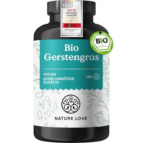 Gerstengras Nature Love Bio – 1500 mg pro Tagesdosis in 180 Kapseln