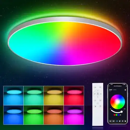 LED-Deckenleuchte mit Farbwechsel von OPPEARL, dimmbar und smart