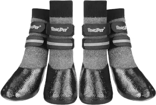 Hundesocken BINGPET mit Anti-Rutsch und Riemen für Hunde