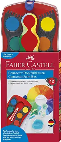 Farbkasten Faber-Castell 125030 – Verbindbarer Farbkasten mit 12 Farben