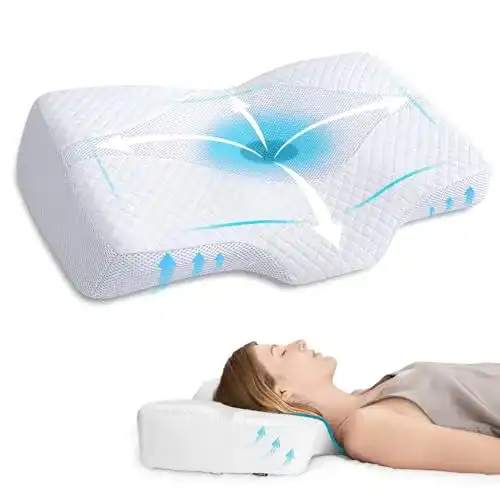 Rückenschläferkissen von HOMCA Orthopädisches Nackenkissen für ergonomischen Schlaf