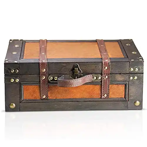 Antik-Truhe Brynnberg verschließbare Schatztruhe 38x27x14cm