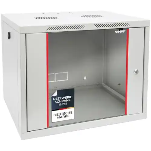 Netzwerkschrank HMF 66409-07, 19 Zoll, 9 HE, abschließbar, 450 mm