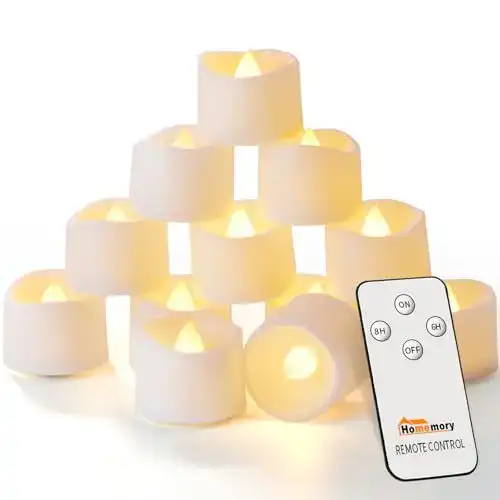 LED Teelichter mit Fernbedienung und Timer von Homemory