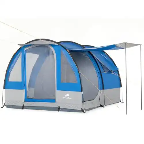 Familienzelt CampFeuer Smart für 4 Personen in Blau/Grau