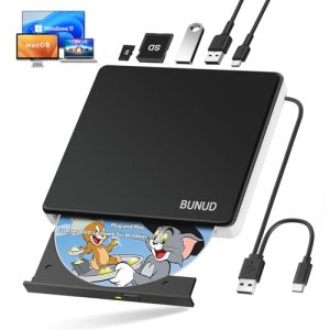 Externes DVD-Laufwerk BUNUD für Windows 11 – Kompatibles Laufwerk